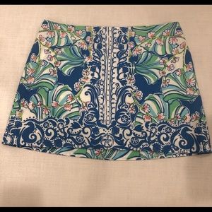 Lilly Pulitzer Tate Mini Skirt in Bay Blue Coasting Print - Size 4